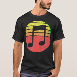 Retro Muziekleraar Muzieknoot Zonsondergang Mu T-shirt