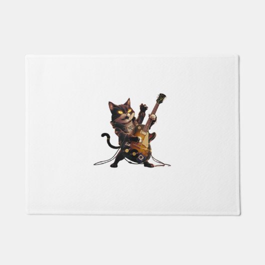 Retro muziekliefhebber Heavy Metal elektrische git Deurmat (Voorkant)