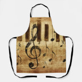 Retro-muzieknoten en piano schort (Voorkant)