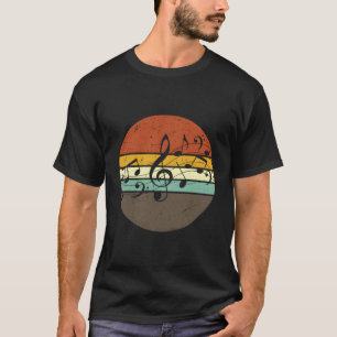 Retro Muzieknoten Treble Clef muzikant zangmuziek T-shirt