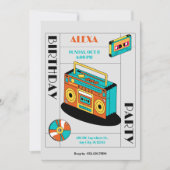 Retro-muziekspeler verjaardag  kaart (Voorkant)