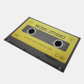 Retro muziektape op maat deurmat (Schuin)