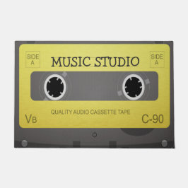 Retro muziektape op maat deurmat