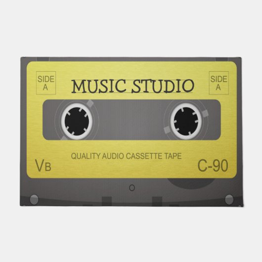 Retro muziektape op maat deurmat (Voorkant)