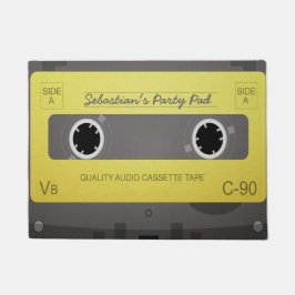 Retro muziektape op maat deurmat