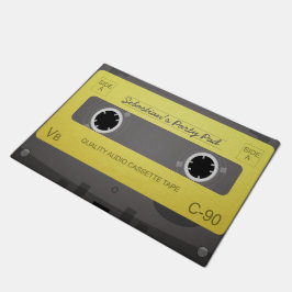 Retro muziektape op maat deurmat