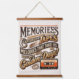 Retro Muziekwandtapijt –  Cassettebandje Hangend Wandkleed