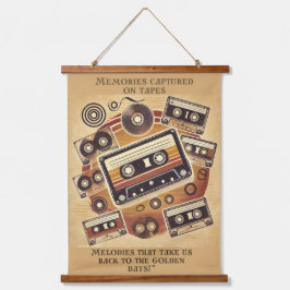 Retro Muziekwandtapijt – Cassettebandje Hangend Wandkleed