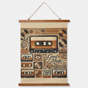Retro Muziekwandtapijt – Cassettebandje Hangend Wandkleed