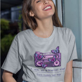 Retro muzikale woordcassette bandrecorder t-shirt