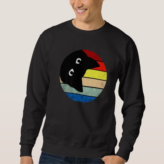 Retro My Funny Black Cat Funny Style My Black Cat Trui (Voorkant)