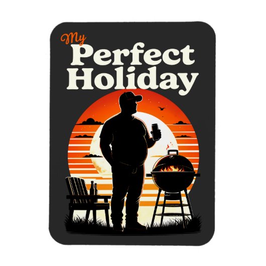 Retro My Perfect Holiday Light Text Flex Magneet (Verticaal)