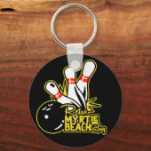 Retro Myrtle Beach Guy Bowling Sleutelhanger (Voorkant)
