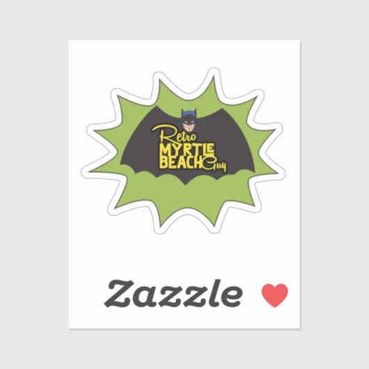Retro Myrtle Beach Guy caped crusader Sticker (Vel)