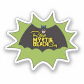 Retro Myrtle Beach Guy caped crusader Sticker (Voorkant)