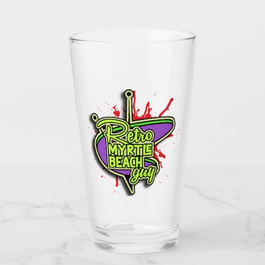 Retro Myrtle Beach Guy Halloween Glas (Voorkant)