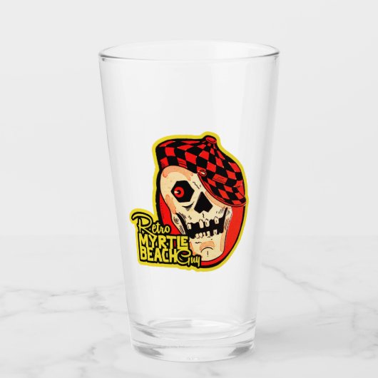 Retro Myrtle Beach Guy Halloween Glas (Voorkant)
