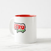 Retro Myrtle Beach Guy Kerstmis Tweekleurige Koffiemok (Voorkant links)