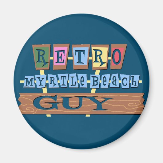 Retro Myrtle Beach Guy Magneet (Voorkant)
