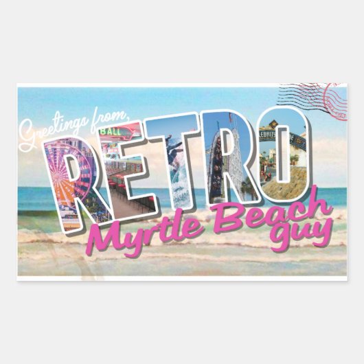 Retro Myrtle Beach Guy Rechthoekige Sticker (Voorkant)