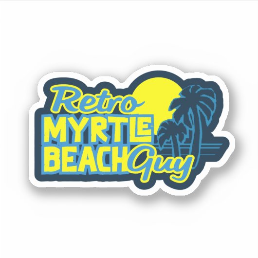 Retro Myrtle Beach Guy Sticker (Voorkant)