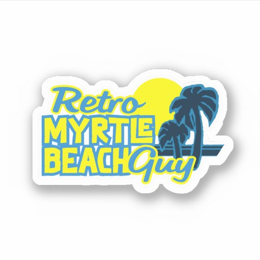 Retro Myrtle Beach Guy Sticker (Voorkant)