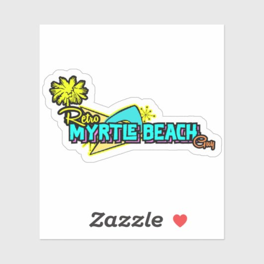 Retro Myrtle Beach Guy Sticker (Vel)