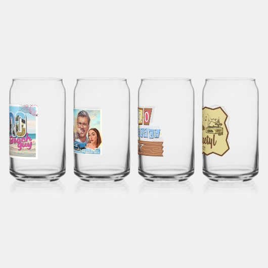 Retro Myrtle Beach Guy Variety Blikvorm Glas (Links)