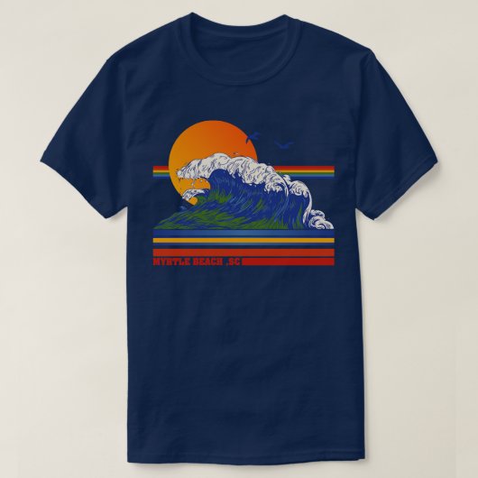 Retro Myrtle Beach SC 70s Stijl Toeristisch Souven T-shirt (Design voorkant)