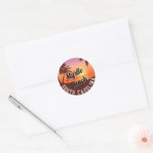 Retro Myrtle Beach Vibes:  jaren 80 Souvenir Ronde Sticker (Envelop)