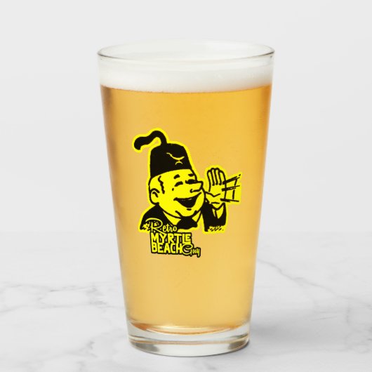 retro myrtle strand guy glas (Voorkant gevuld)