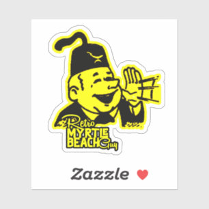 retro myrtle strand guy sticker