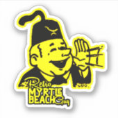 retro myrtle strand guy sticker (Voorkant)