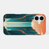 Retro Mysterieuze Waterval iPhone 16 Hoesje (Achterkant horizontaal)