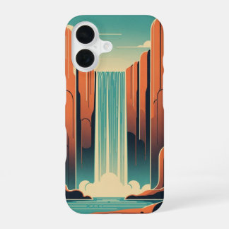 Retro Mysterieuze Waterval iPhone 16 Hoesje