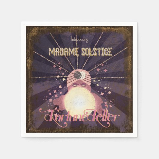 Retro Mystic Fortune Teller Crystal Ball Party Servet (Voorkant)