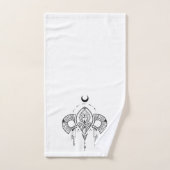 Retro mystiek geometrisch ontwerp in zwart bad handdoek (Handdoek)