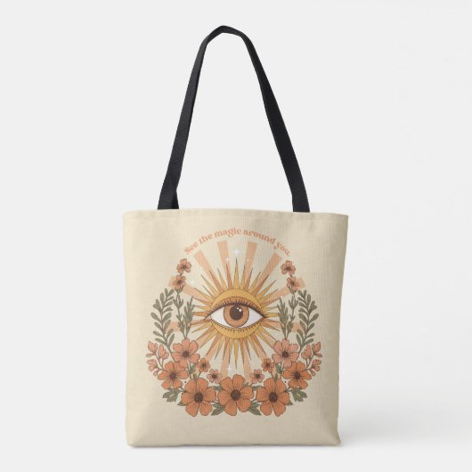 Retro mystiek oog tote bag (Achterkant)