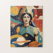 Retro Mystieke Hemelse Ster Godin Legpuzzel (Verticaal)