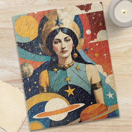 Retro Mystieke Hemelse Ster Godin Legpuzzel
