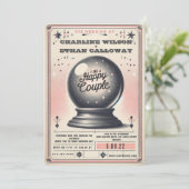 Retro mystieke magische bal bol grappige bruiloft kaart (Staand voorkant)