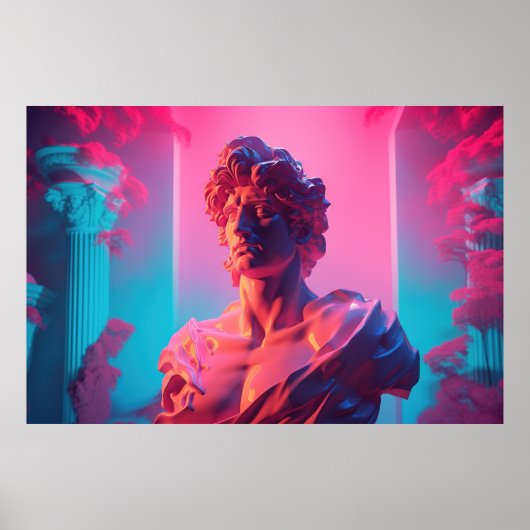 Retro Mythos: Vaporgolf-homage naar Griekse mythol Poster (Voorkant)