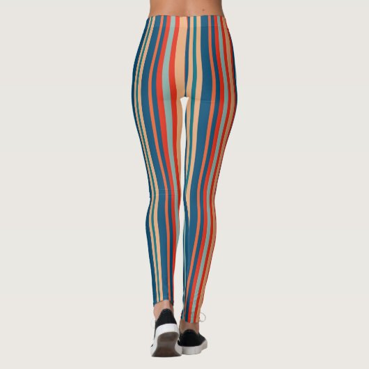  retro naadloze patronen leggings (Achterkant)