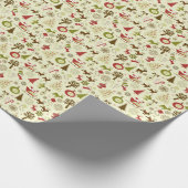 Retro Naadloze Patroon van de Schets van Kerstmis Cadeaupapier (Hoek)