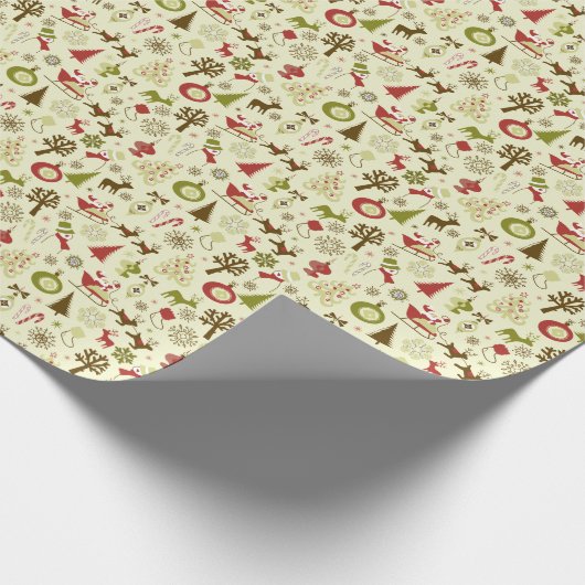 Retro Naadloze Patroon van de Schets van Kerstmis Cadeaupapier (Hoek)