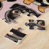 Retro Naadloze Schattigee Pug Legpuzzel (Zijkant)