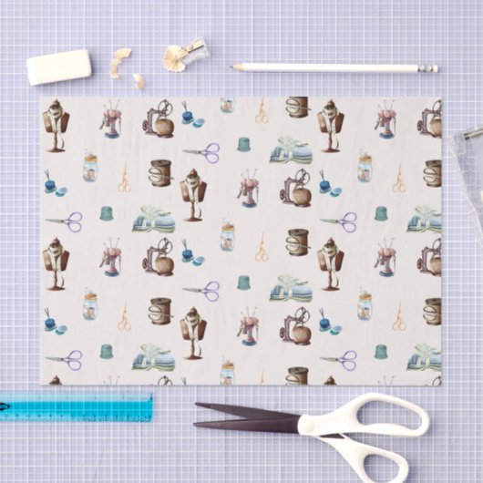 Retro Naaien Accessoires en Gereedschap Tissuepapier (Craft)