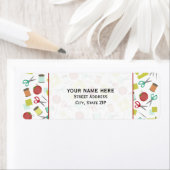 Retro naaien thema adreslabel etiket (Insitu)