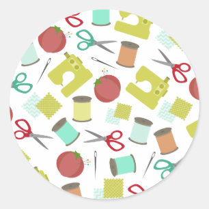 Retro naaien thema envelop afdichting Sticker
