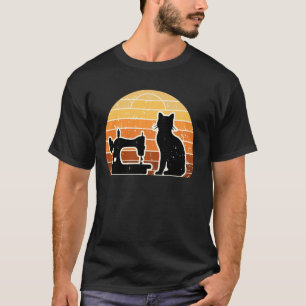 Retro Naaimachine Kat Breien Naaister Breister T-shirt